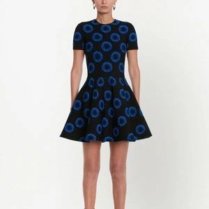 Alexander McQueen Iris pattern flared knit dress size (m)